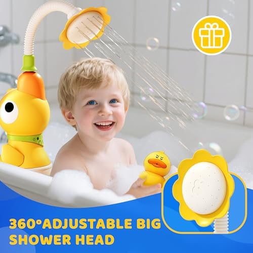 Kids Bath Toys, Kids Bath Shower Head for Bathtub with 4 Adjustable Sprayer, Control the Flow Rinser Kids with 3 Squirting Ducks for Kids in Bathtub Sink - Image 3