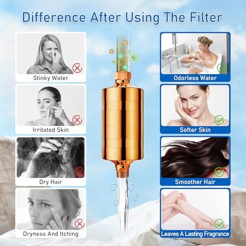 Larger Premium Metal Shower Filter, Stainless Steel 304, Clean Soft Water, Remove 99% Chlorine, Improve Your Skin Nail Hair, Easy to Install (Rose gold) - Image 6