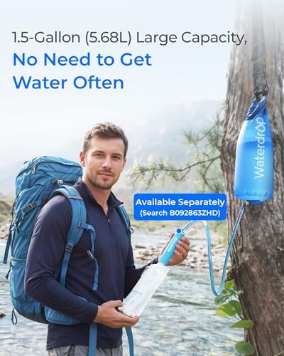 Waterdrop Gravity Water Bag, Compatible with Water Filter Straw - Image 2