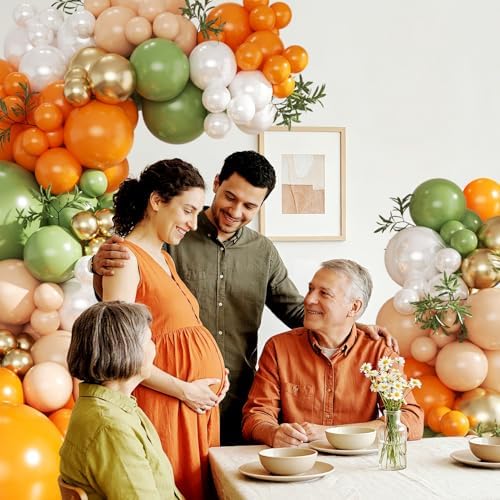 Orange and Green Balloon Arch kit for Little Cutie Baby Shower Decorations - Image 4
