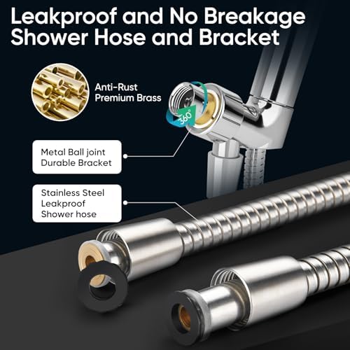 Cobbe 9 Spray Modes Handheld Shower Head, Water-Saving, Brushed Nickel - Image 7