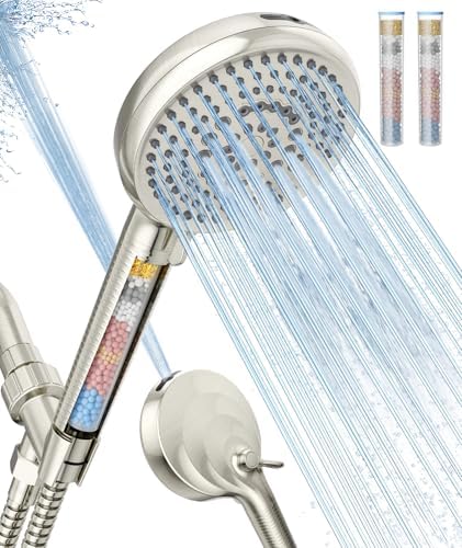 EMBATHER Filtered Handheld Showerhead, 10 Modes, 2 Filters, Brushed Nickel by EMBATHER