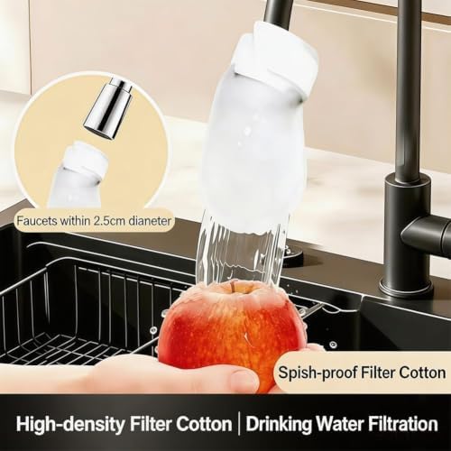 100pc*1000 Mesh Universal Faucet Filter Bag, Water Filter for Sink Faucet, Food Grade Non-Woven Replaceable Sleeve to Remove Limescale Sand Rust for Kitchen Bathroom - Image 3
