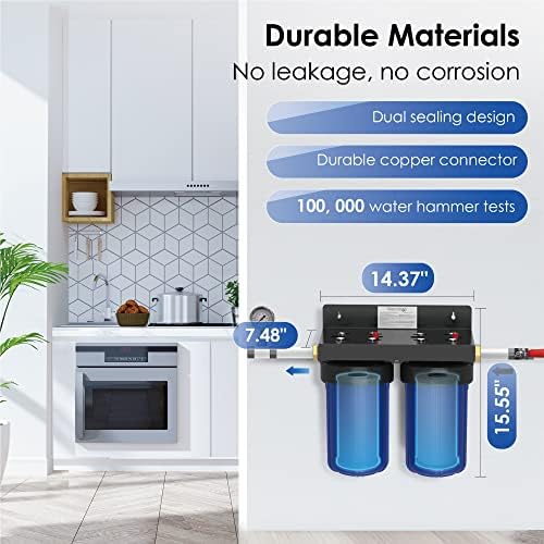 Waterdrop WD-WHF21-FG 2-Stage Iron Reducing Whole House Filter System with WD-RPFK Spin Down Sediment Filter and Iron Reducing Carbon Filter, Bundle - Image 6