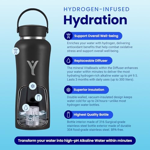 DYLN Hydrogen Water Bottle, Alkaline, Vacuum Insulated, Stainless Steel - Image 3