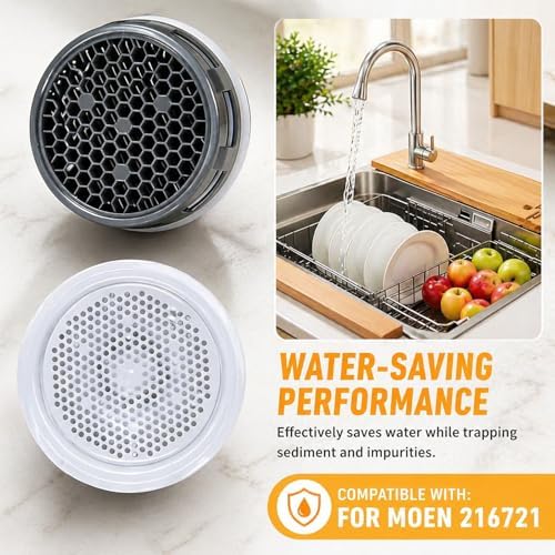 216721 Water Faucet Aerator for Moen Bathroom Kitchen Sink Inserts Replacement Parts 1.0 GPM Bathroom & Kitchen Sink Insert Replacement Parts, 3 Pack - Image 5