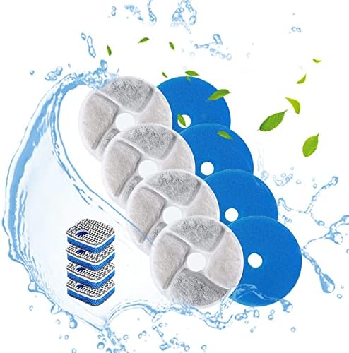 SORON Cat Water Fountain Filters, 4 Packs Replacement Filters for Automatic Pet Fountain, 4.13inch Filters For Cat Water Fountain by SORON