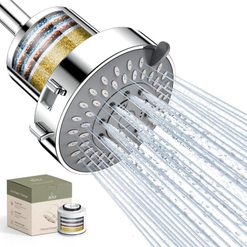 JDO High Pressure Filtered Shower Head, 5 Modes Rain Showerhead with Filter by JDO