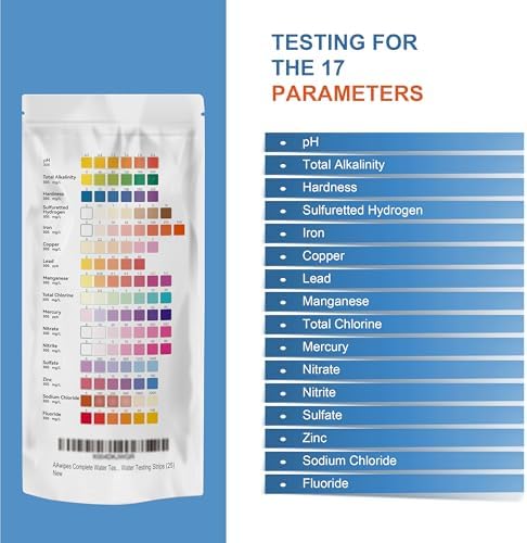 AAwipes Complete Water Testing Kits for Drinking Water 25 Strips Bag Pack 16 in Well, Tap, Drinking Water, City Water Testing Strips (25) - Image 2