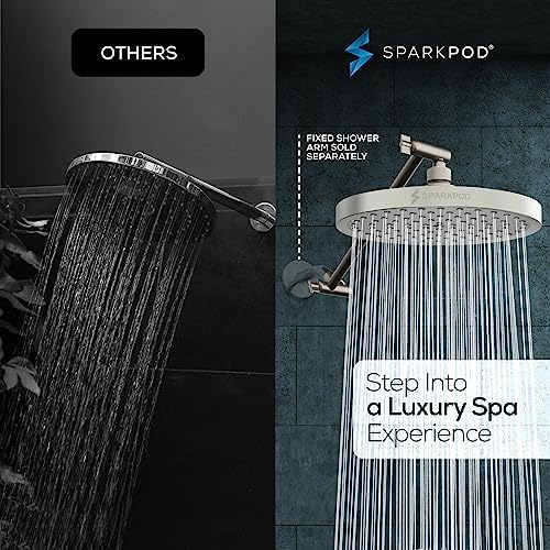 SparkPod 8" Round Rain Shower Head with 11" Shower Arm - Image 2