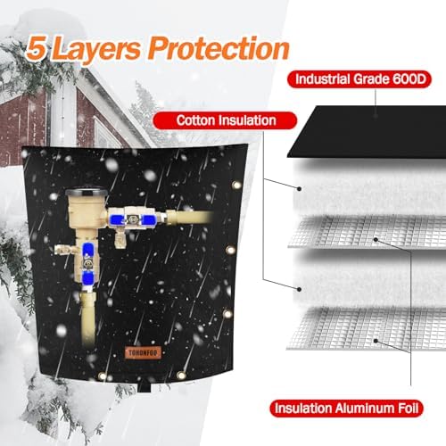 TOHONFOO 2-Way Open Backflow Preventer Pipe Cover Outside, 16"Wx20"H, Black - Image 3