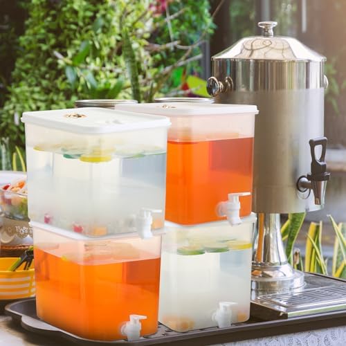 Domensi 6 Pack Drink Dispenser for Fridge with Spigot, 2 Gallon - Image 3