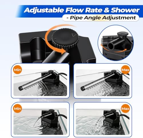 AQQA Aquarium Internal Filter for 10-40 Gal, Submersible Fish Tank Filter - Image 5
