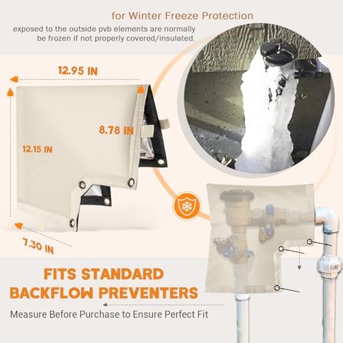 13" x 12" Vacuum Breaker Insulation Cover, Snow or Sun Exposure Protection - Image 2