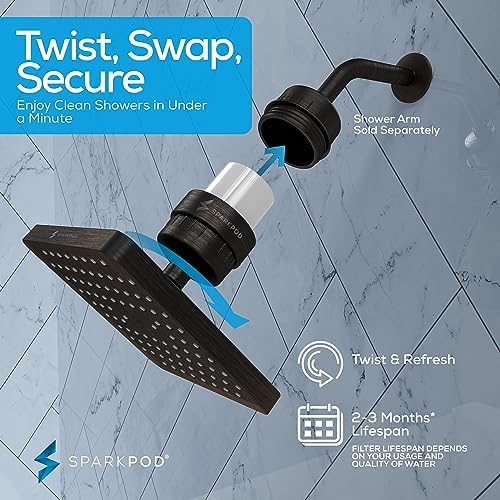 SparkPod Filtered Shower Head, 23-Stage, 8" Square, Oil-Rubbed Bronze - Image 7