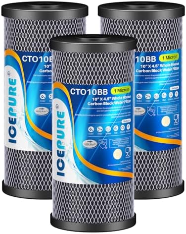 ICEPURE 10" x 4.5" Whole House Sediment Activated Carbon Water Filter 3Pack by ICEPURE