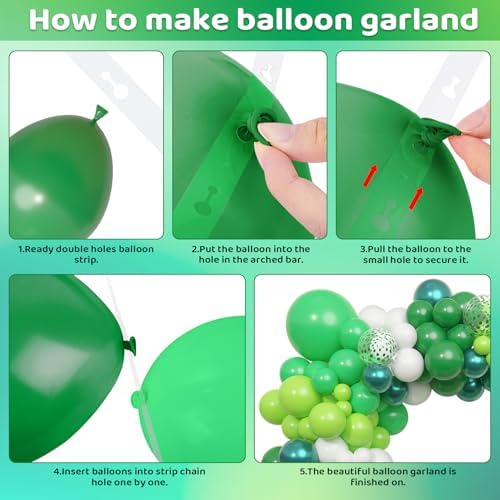 Amandir 153pcs Green Balloon Garland Arch Kit Different Sizes - Image 3