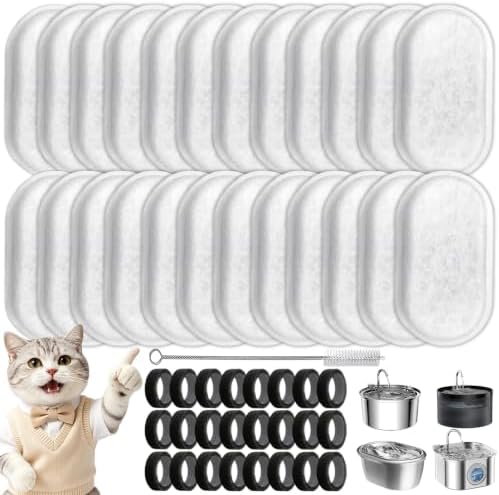 49 Pack Upgraded Cat Water Fountain Filter for Stainless Steel Pet Fountain by Unknown