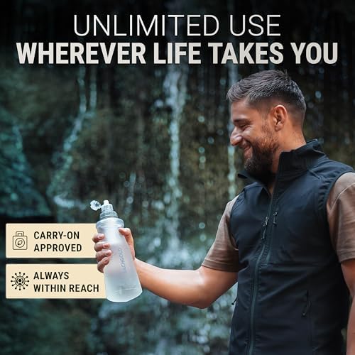 Bachgold Squeeze Filtered Water Bottle, Collapsible Portable Camping Filter - Image 6