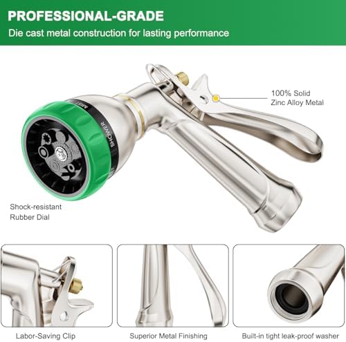 FANHAO Upgraded 100% Metal Garden Hose Nozzle Heavy Duty, 7 Spray Patterns - Image 4