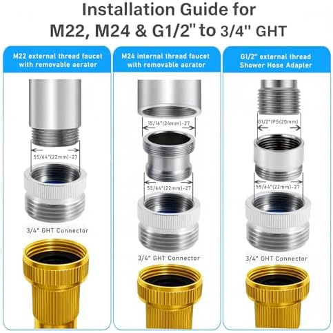 Faucet Adapter with Aerator, Sink Faucet to Garden Hose Connector - Image 5