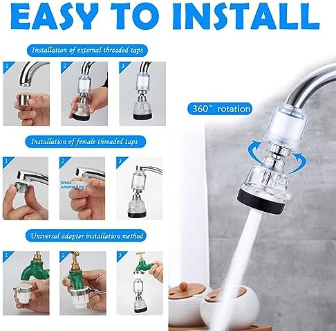 LiXiongBao Water Purification Unit - Chlorine Reduction, 360 Rotating Design, Adjustable Three Modes Materials, Convenient Replacement Packages - Image 4