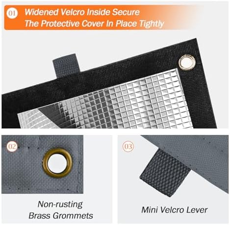 Backflow Preventer Insulation Cover for Vacuum Breaker, 21" W x 16" H, Grey - Image 4