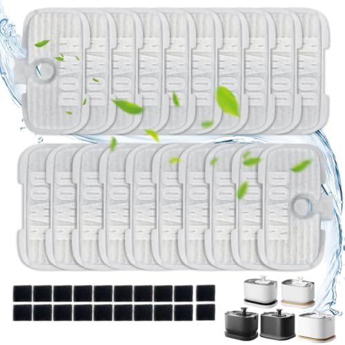 40 Packs for Petlibro Cat Water Fountain Filters Replacement Dockstream,Compatible with PETLIBRO® Water Fountain PLWF106 PLWF116 PLWF005/115/105/305 (20 Replacement Filters + 20 Pre-Filter Sponges) by CatWaterFountainFilters