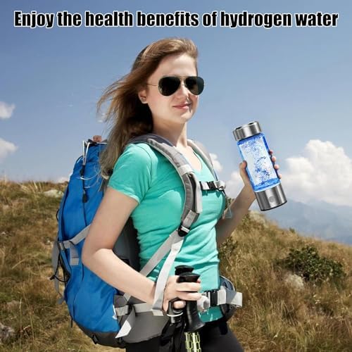 Hydrogen Water Bottle, Hydrogen Rich Water Generator, Rechargeable Portable Glass Hydrogen Water Ionizer Machine with SPE and PEM Technology, for Daily Office Home Travel and Fitness Drinking - Image 6