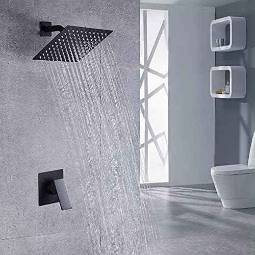 Voolan Rain Shower head, High Pressure Shower Head Made of 304 Stainless Steel, Relaxed Shower Experience Even at Low Water Flow and Pressure (6" Black) - Image 6