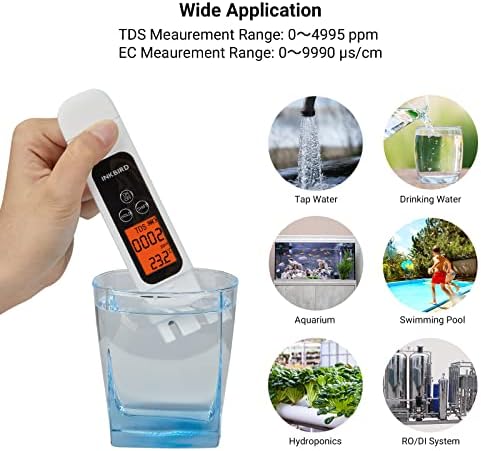 INKBIRD Digital TDS Meter 3-in-1 Water Tester Temp EC Monitor 0-4995ppm - Image 7