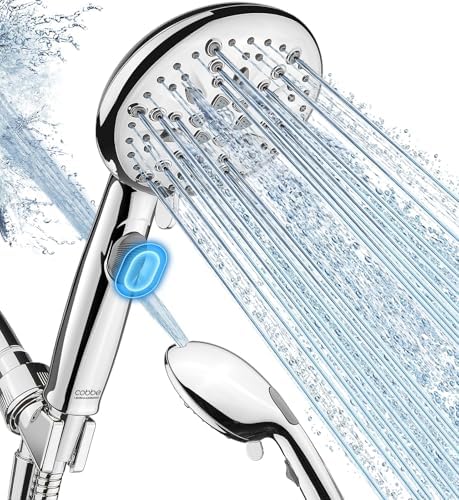 Cobbe 9 Spray Modes Handheld Shower Head, Water-Saving, Chrome by Cobbe