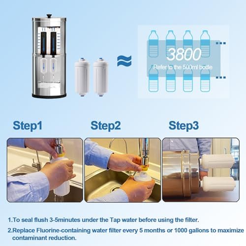 Huining 4PCS Fluoride and Arsenic Water Filter Replacement for Purification System - Gravity Filter for Travel and Bucket Filtration - Image 5