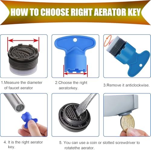BOETOADG 12PCS Faucet Aerator 4sizes Faucet Aerator Key Removal Wrench Aerator Replacement Inserts for Sink M16.5 18.5 21.5 24 Mm Tap Aerators Flow Restrictor For Kitchen and Bathroom - Image 3