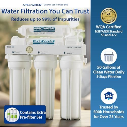 APEC Water ROES-50X, 5-Stage Under Sink RO System, Extra Filters, 50 GPD - Image 2