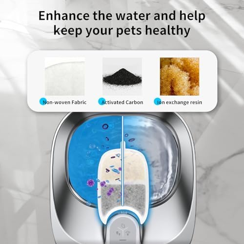 Kactoily 12 Pack Cat Water Fountain Filter & 12 Pump Filter Sponges Replacement, Cat Dog Pet Drinking Fountain for 135 fl oz/4L (YPD-C004P,YPD-C004S) - Image 5