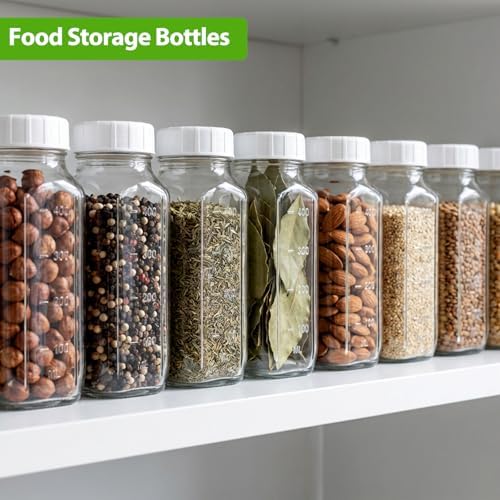 CUCUMI 12 Pack 16 Oz Glass Milk Bottles with Lids - Image 6