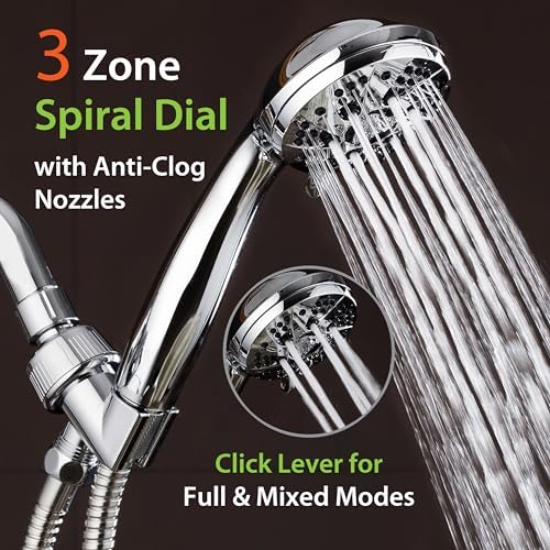 AquaDance High Pressure Luxury 6-mode Spiral Ergonomic Handheld Shower Head - Image 3