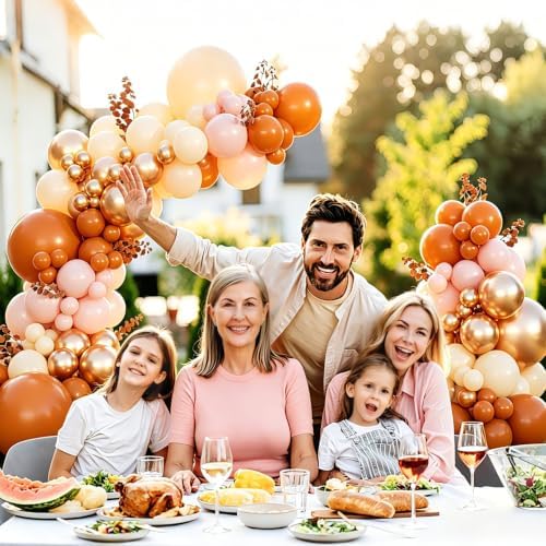Orange Pink Fall Balloon Arch Kit for Autumn Thanksgiving Party Decorations - Image 4