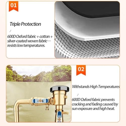 Outdoor Backflow Preventer Cover, 14 x 13 in, Winter Insulation - Image 4
