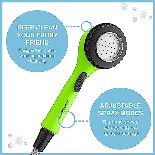CONAIRPRO Dog & Cat Deluxe Indoor/Outdoor Pet Washer, Dog Shower Attachment with Dual Connectors to Easily Attach, Soft Rubber Massage Fingers, Dual Spray Modes - Image 4
