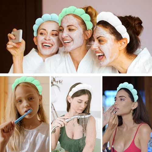 Spa Headband, 3 Pack Soft Terry Cloth Hairband for Washing Face, Skincare Headbands Makeup Headband, One Size Fits Most, Women - Image 6