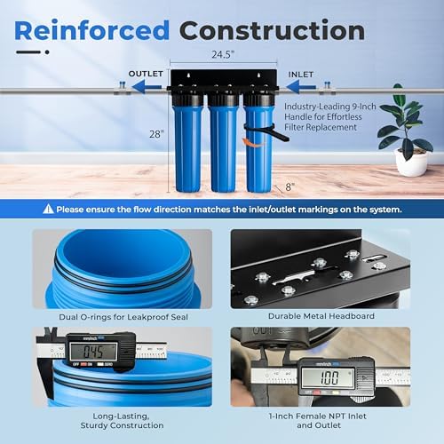iSpring WGB32B-PF PFAS Whole House Water Filter System, 1" Inlet/Outlet - Image 4