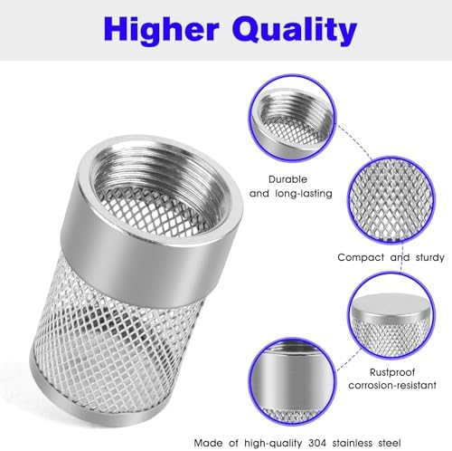 Inlet Suction Strainer Mesh Filter 25MM Water Hose Strainer for Livewell Pump, Industrial Plumbing Inline Strainers and Sprayer Garden Hose Suction Line, Garden Hose Filter Screen - 2PCS - Image 6