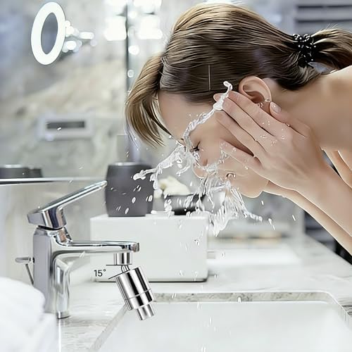 360° Twist Faucet Aerator, 304 Stainless Steel Water Filter for Sink Faucet, Reduces Heave Metal,Chlorine for Tap Water, Universal Filter Faucet for Kitchen & Bathroom, 7 Replacement Filters - Image 3