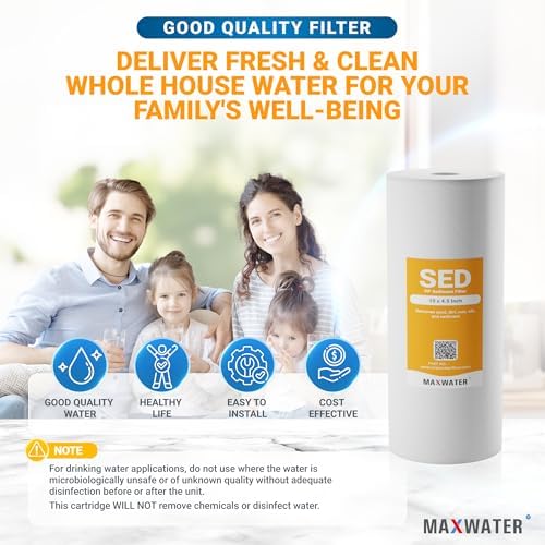 Max Water 10 Micron 10 x 4.5 inch Whole house Sediment Water Filter | Meltblown Polypropylene Well Water Filter Replacement Cartridges for DGD-5005, AP810, SDC-45-1001, GXWH30C, PP10BB (1 Pack) - Image 6