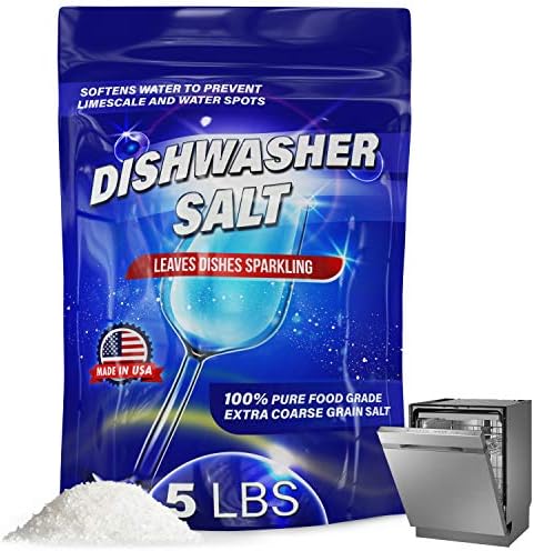 IMPRESA Coarse-Grain Dishwasher Salt - 80 Oz 100% Pure Formula & Softener Salt - Compatible With Miele, Bosch & Whirlpool Models & Dishwasher Water Softener by IMPRESA