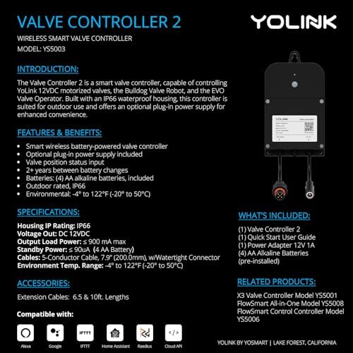 YoLink Water Shutoff Kit: 1.5" Stainless Ball Valve + Valve Controller - Image 2