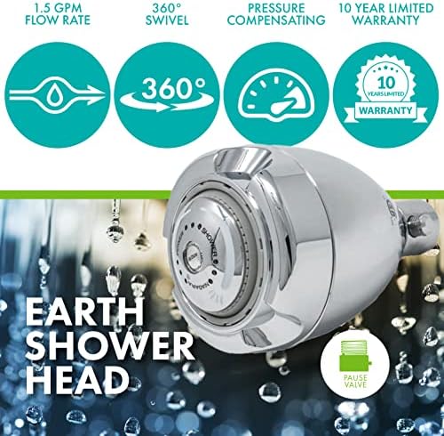 Niagara Conservation Earth Spa with Soap and Soak High Efficiency 1.5 GPM Showerhead in Chrome, N2915C-V - Image 2