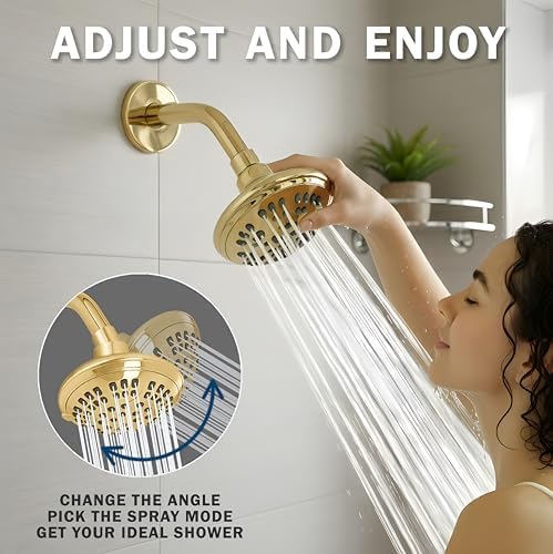 Aqua Elegante 6 Function Luxury Shower Head - 1.8 GPM - Polished Brass - Image 3